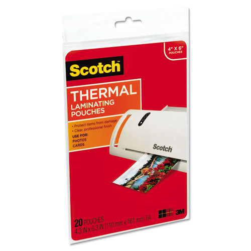 Laminating Pouches, 5 Mil, 4.33" X 6.33", Gloss Clear, 20-pack