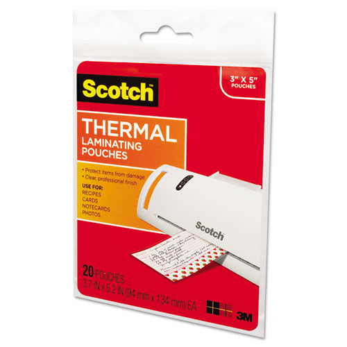 Laminating Pouches, 5 Mil, 5.38" X 3.75", Gloss Clear, 20-pack