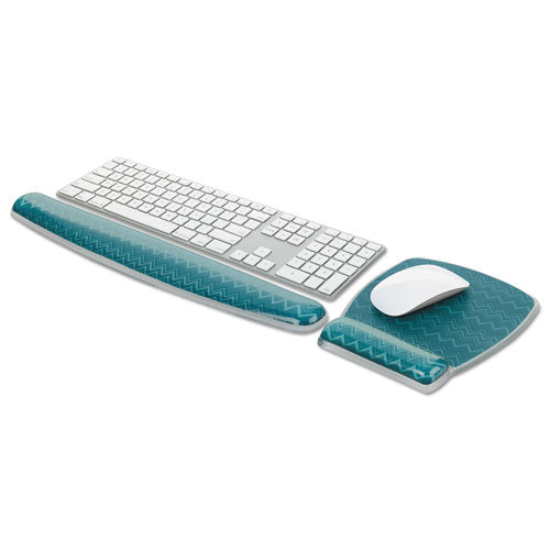 Fun Design Clear Gel Keyboard Wrist Rest, 2 3-4" X 18", Chevron Design
