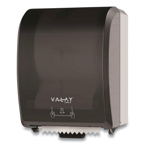 Valay Controlled Towel Dispenser, I-notch, Plastic, 12.3 X 9.3 X 15.9, Black