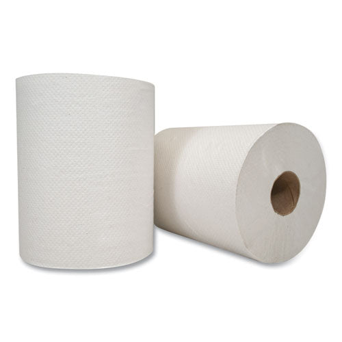 Morsoft Universal Roll Towels, Paper, White, 7.8" X 600 Ft, 12 Rolls-carton