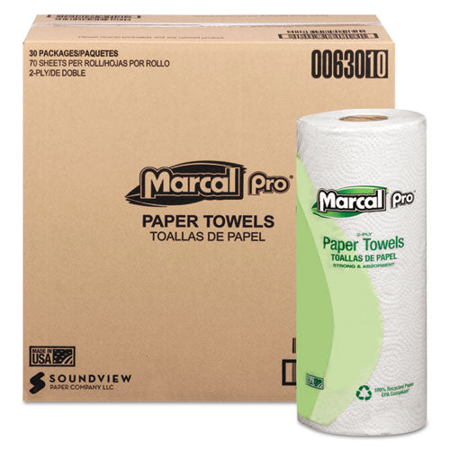 100% Premium Recycled Towels, 2-ply, 11 X 9, White, 70-roll, 30 Rolls-carton