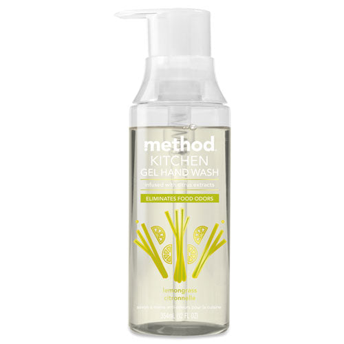 Kitchen Gel Hand Wash, Lemongrass, 12 Oz Pump Bottle, 6-carton
