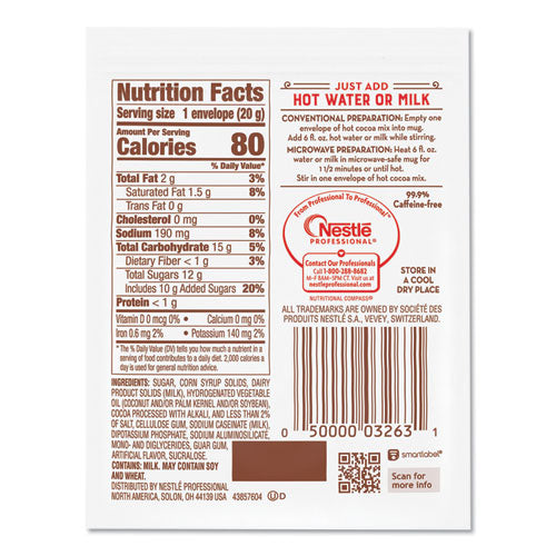Hot Cocoa Mix, Rich Chocolate, 0.71 Oz Packets, 50-box, 6 Box-carton