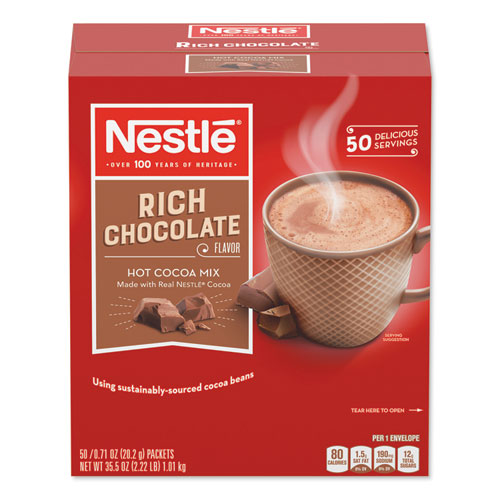 Hot Cocoa Mix, Rich Chocolate, .71oz, 50-box