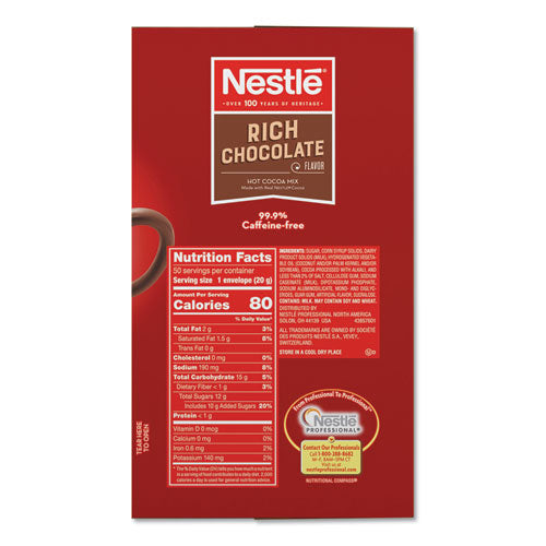 Hot Cocoa Mix, Rich Chocolate, .71oz, 50-box