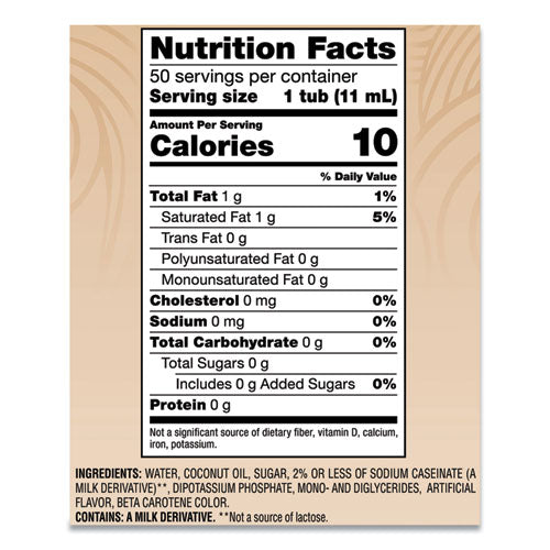 Liquid Coffee Creamer, Original, 0.38 Oz Mini Cups, 50-box