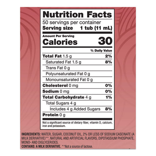 Liquid Coffee Creamer, Cinnamon Vanilla, 0.38 Oz Mini Cups, 50-box, 4 Boxes-carton, 200 Total-carton