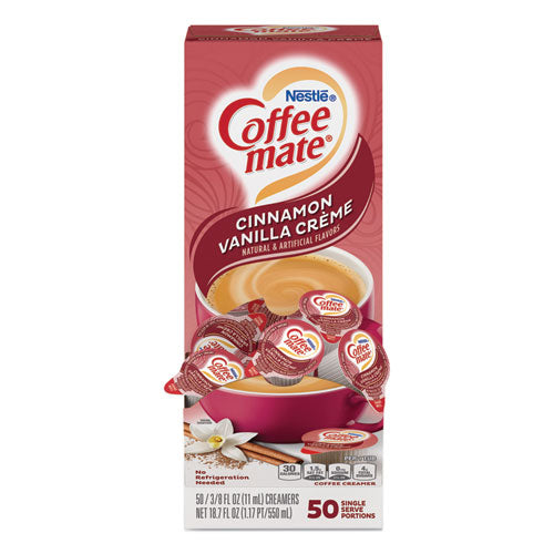 Liquid Coffee Creamer, Cinnamon Vanilla, 0.38 Oz Mini Cups, 50-box