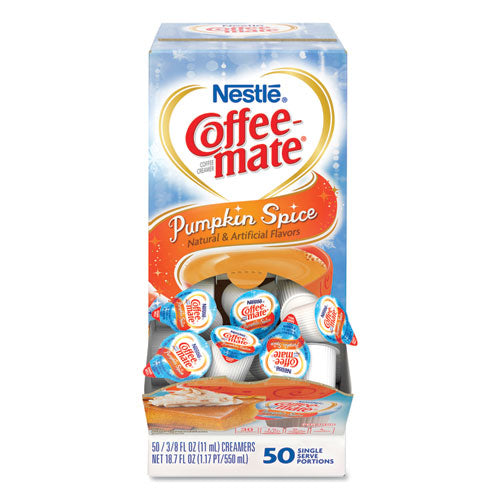 Liquid Coffee Creamer, Pumpkin Spice, 0.38 Oz Mini Cups, 50-box, 4 Boxes-carton, 200 Total-carton