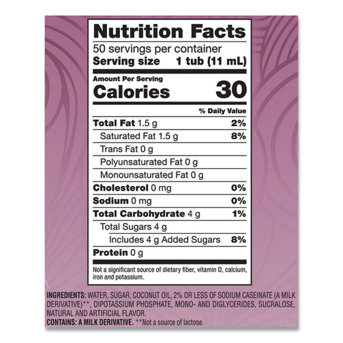 Liquid Coffee Creamer, Italian Sweet Creme, 0.38 Oz Mini Cups, 50-box