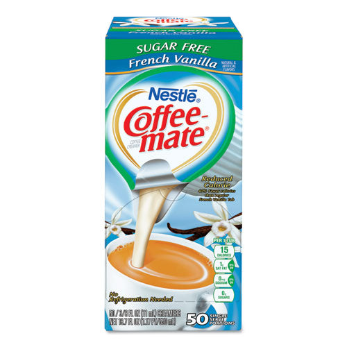 Liquid Coffee Creamer, Sugar-free French Vanilla, 0.38 Oz Mini Cups, 50-box, 4 Boxes-carton, 200 Total-carton