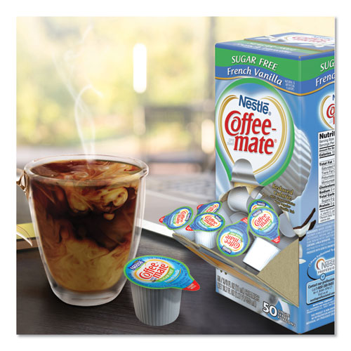 Liquid Coffee Creamer, Sugar-free French Vanilla, 0.38 Oz Mini Cups, 50-box, 4 Boxes-carton, 200 Total-carton