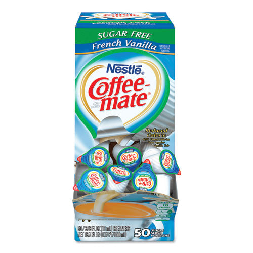 Liquid Coffee Creamer, Sugar-free French Vanilla, 0.38 Oz Mini Cups, 50-box, 4 Boxes-carton, 200 Total-carton