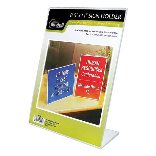 Clear Plastic Sign Holder, Desktop, 4 X 6