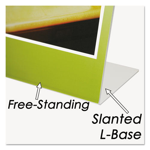 Clear Plastic Sign Holder, Stand-up, Slanted, 8 1-2 X 11