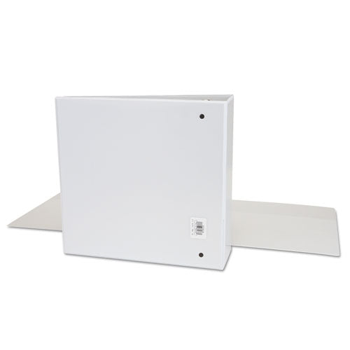 Economy Round Ring View Binder, 3 Rings, 3" Capacity, 11 X 8.5, White