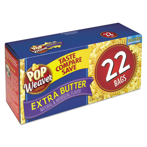 Microwave Popcorn, Extra Butter, 2.5 Oz Bag, 22-box
