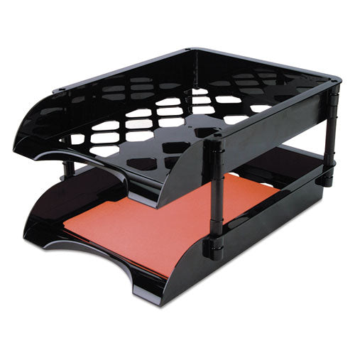 High-capacity Tray Set, 2 Sections, Legal Size Files, 11.5" X 15.5" X 5.75", Black, 2-pack