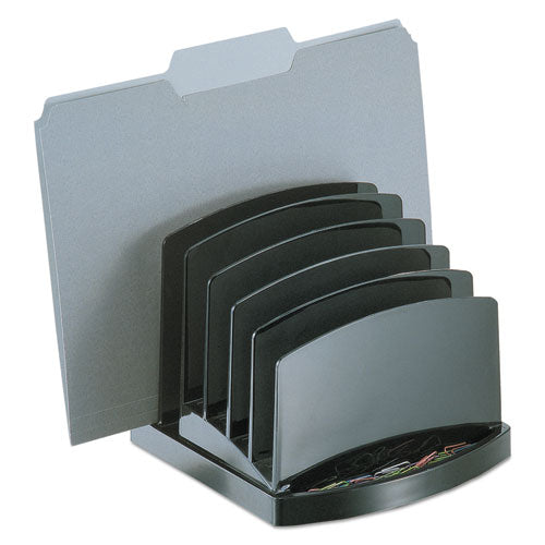 Incline Sorter, 6 Sections, Letter To Legal Size Files, 7.5" X 7.5" X 6.4", Black