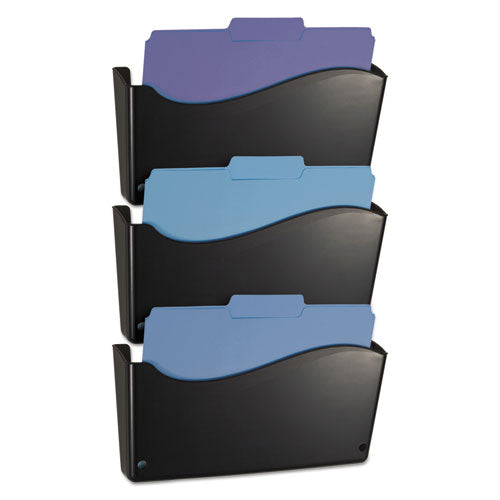 2200 Series Wall File System, Letter, Black, 3-pack