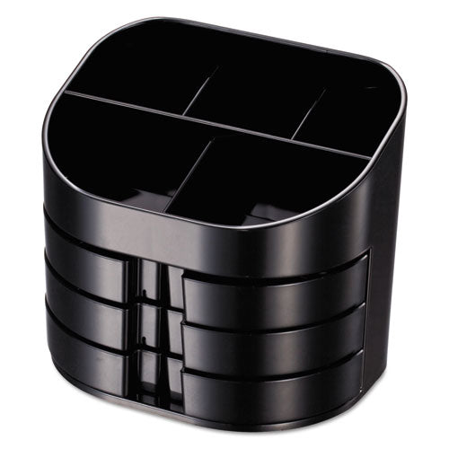 Double Supply Organizer, 11-compartment, 6 1-2w X 4 3-4d X 5 3-4h, Black