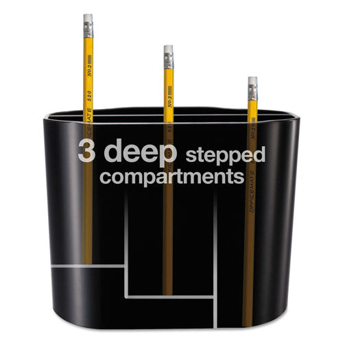 Double Supply Organizer, 11-compartment, 6 1-2w X 4 3-4d X 5 3-4h, Black