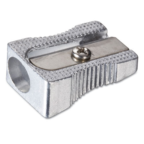 Metal Pencil Sharpener, 0.63" X 1" X 0.38", Metallic Silver, 4-pack
