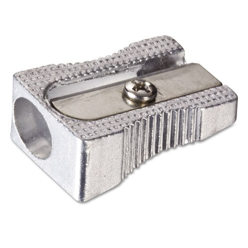 Metal Pencil Sharpener, 0.63" X 1" X 0.38", Metallic Silver, 4-pack