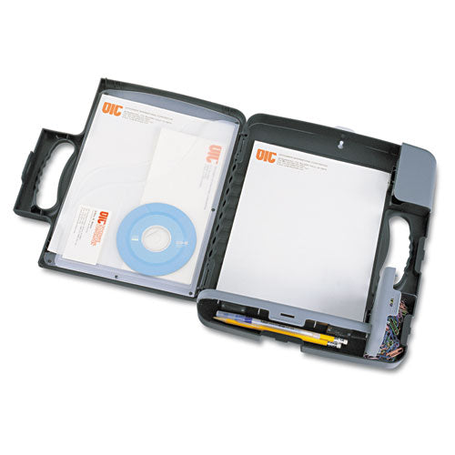 Portable Storage Clipboard Case, 3-4" Capacity, Holds 9w X 12h, Charcoal