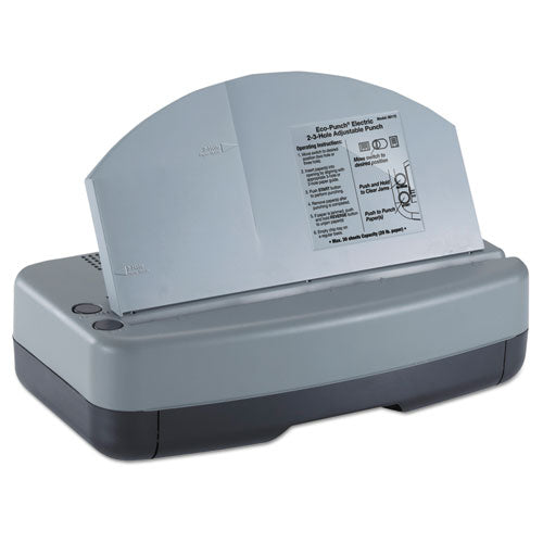 Electric 2-3 Hole Adjustable Eco-punch, 9-32" Hole Diameter, Black-gray-green