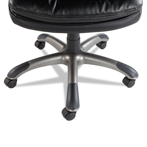 Executive Swivel-tilt Leather High-back Chair, Supports Up To 250 Lbs., Black Seat-black Back, Black Base