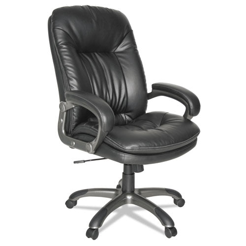Executive Swivel-tilt Leather High-back Chair, Supports Up To 250 Lbs., Black Seat-black Back, Black Base