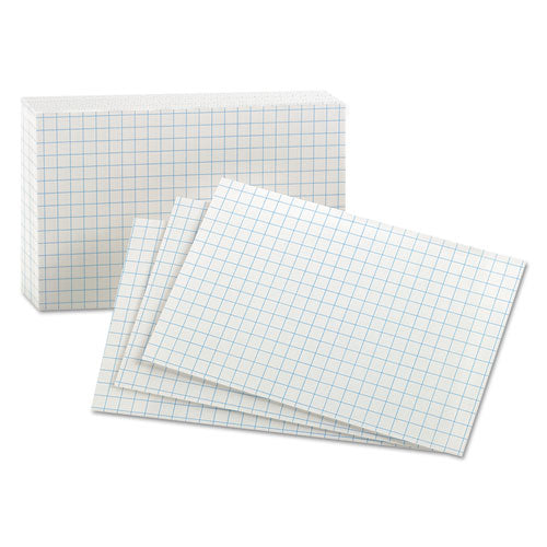 Grid Index Cards, 3 X 5, White, 100-pack