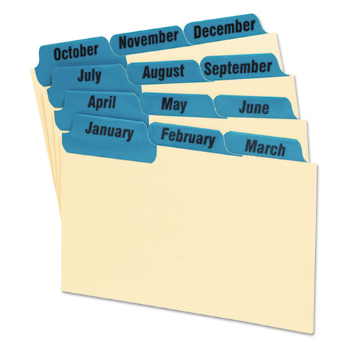 Manila Index Card Guides With Laminated Tabs, 1-3-cut Top Tab, January To December, 3 X 5, Manila, 12-set