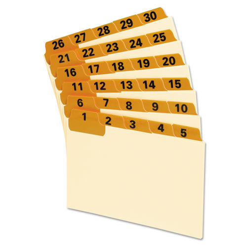 Manila Index Card Guides With Laminated Tabs, 1-5-cut Top Tab, 1 To 31, 3 X 5, Manila, 31-set