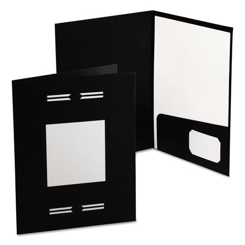 Imperial Series Laserview Business Portfolio, Premium Paper, Black, 10-pack