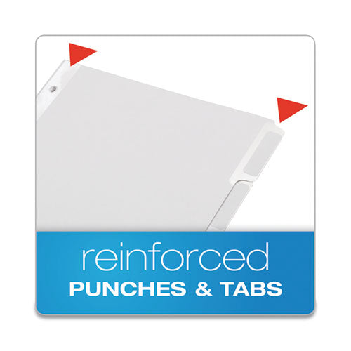 Custom Label Tab Dividers With Self-adhesive Tab Labels, 5-tab, 11 X 8.5, White, 5 Sets