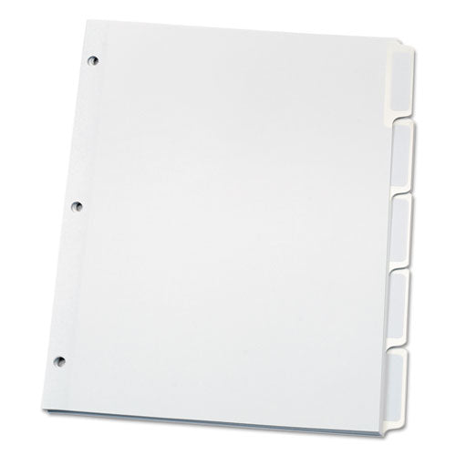 Custom Label Tab Dividers With Self-adhesive Tab Labels, 5-tab, 11 X 8.5, White, 5 Sets