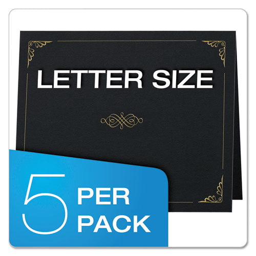 Certificate Holder, 11 1-4 X 8 3-4, Black, 5-pack