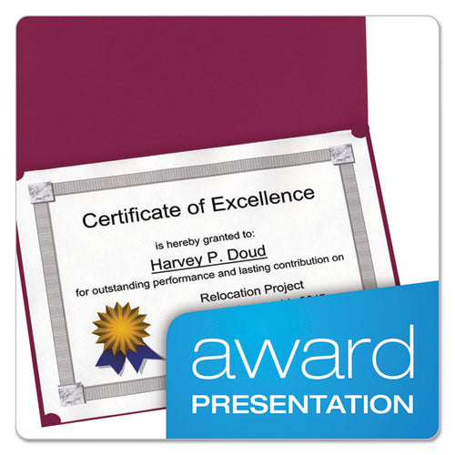 Certificate Holder, 11 1-4 X 8 3-4, Burgundy, 5-pack