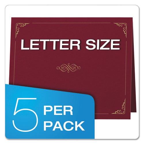 Certificate Holder, 11 1-4 X 8 3-4, Burgundy, 5-pack