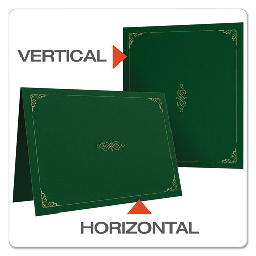 Certificate Holder, 11 1-4 X 8 3-4, Green, 5-pack