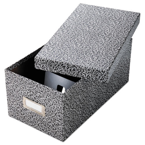 Reinforced Board Card File, Lift-off Cover, Holds 1,200 4 X 6 Cards, Black-white