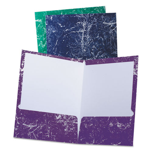 Marble High Gloss Portfolio, Charcoal-green-navy-purple