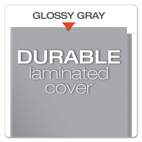 High Gloss Laminated Paperboard Folder, 100-sheet Capacity, Gray, 25-box