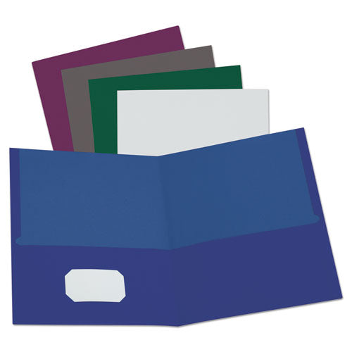 Linen Finish Twin Pocket Folders, Letter, Teal, 25-box