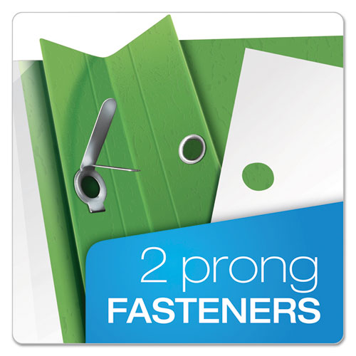 Clear Front Report Cover, 3 Fasteners, Letter, 1-2" Capacity, Green, 25-box