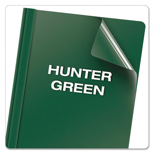 Clear Front Report Cover, 3 Fasteners, Letter, 1-2" Capacity, Green, 25-box