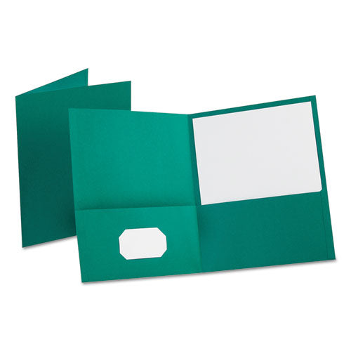 Leatherette Two Pocket Portfolio, 8 1-2" X 11", Teal, 10-pk